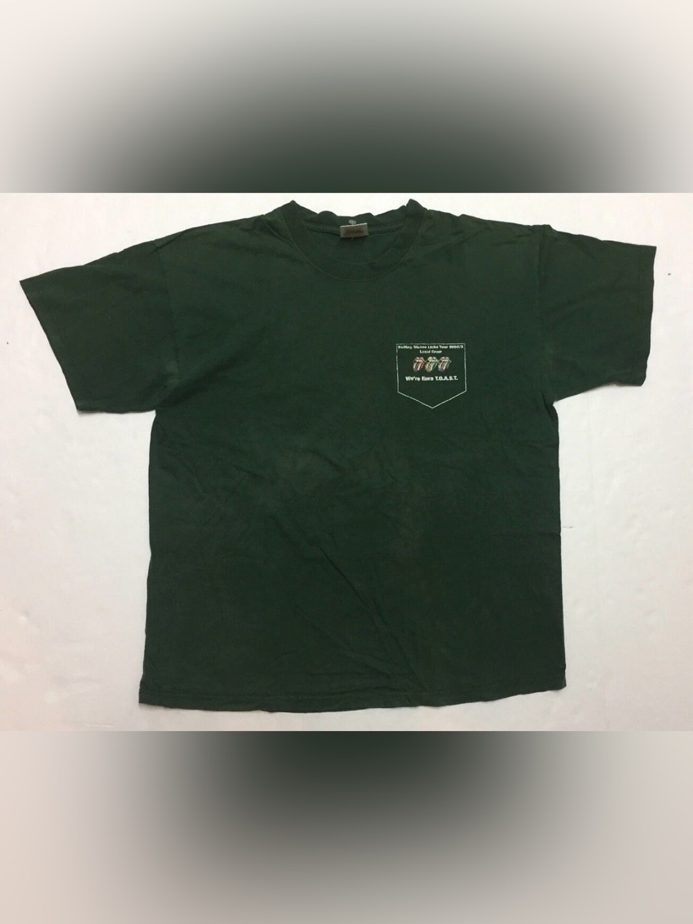 Vintage Rolling Stones T-Shirt Local Crew XL Licks Concert Tour TOAST Rare Tee